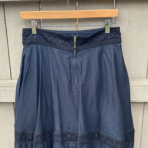 J. Crew Point Sur Tiered Boho Style Midi Skirt Sz 6 Bohemian Feminine Midi - Picture 5 of 5